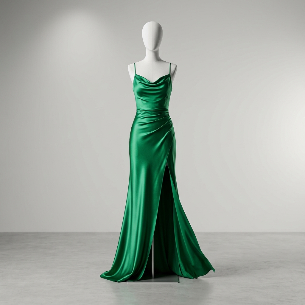 Emerald Silk Gown