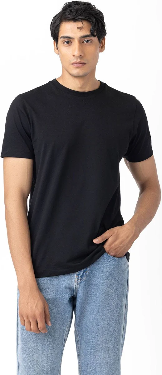Auretic Designs Supima Cotton Crew Neck Black T shirt